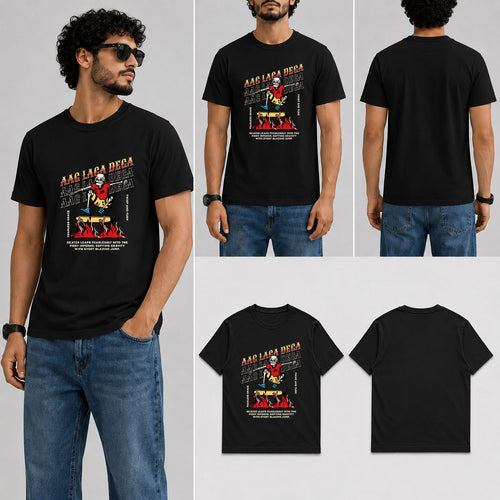 Aag Laga Dega Male Round Neck Half Sleeve T-Shirt