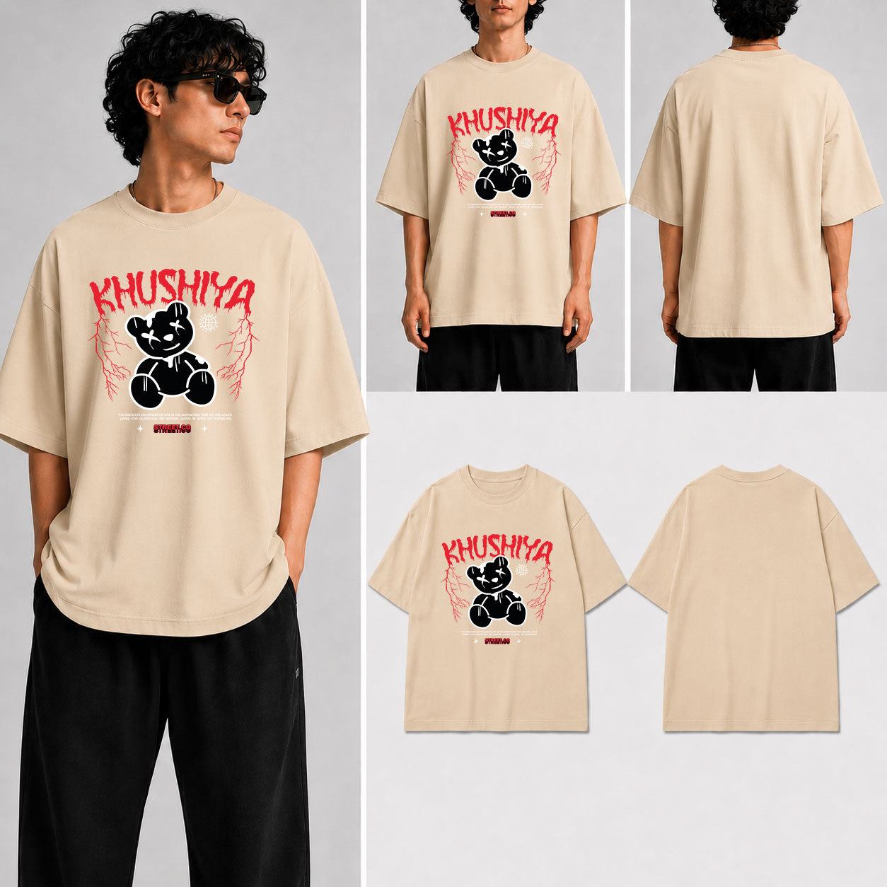 Khushiya Unisex Oversized Standard T-Shirt for man & women
