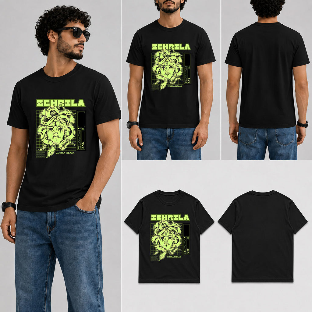 Zehrila Male Round Neck Half Sleeve T-Shirt