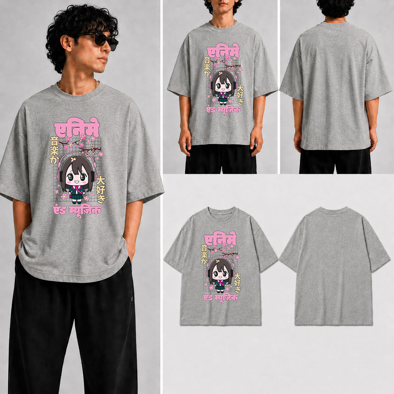 ANIME AND MUSIC Unisex Oversized Standard T-Shirt for man & women