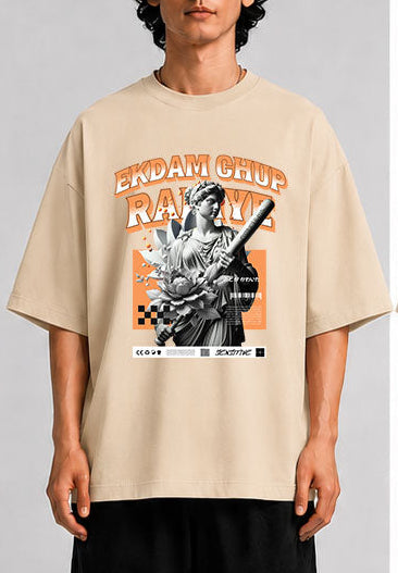 Ekdam ChuP Rahiye Unisex Oversized Standard T-Shirt for man & women