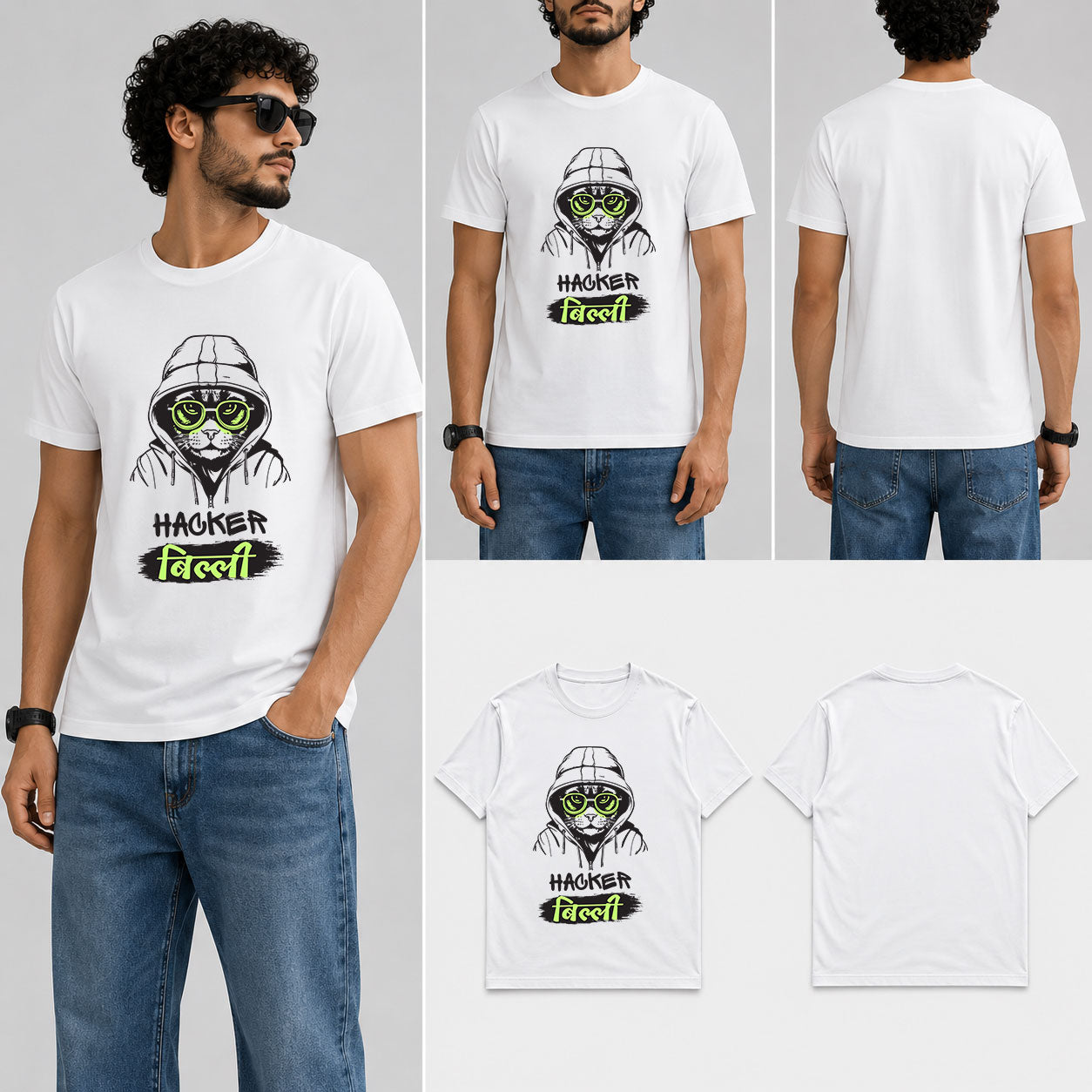 HACKER BILLI Male Round Neck Half Sleeve T-Shirt