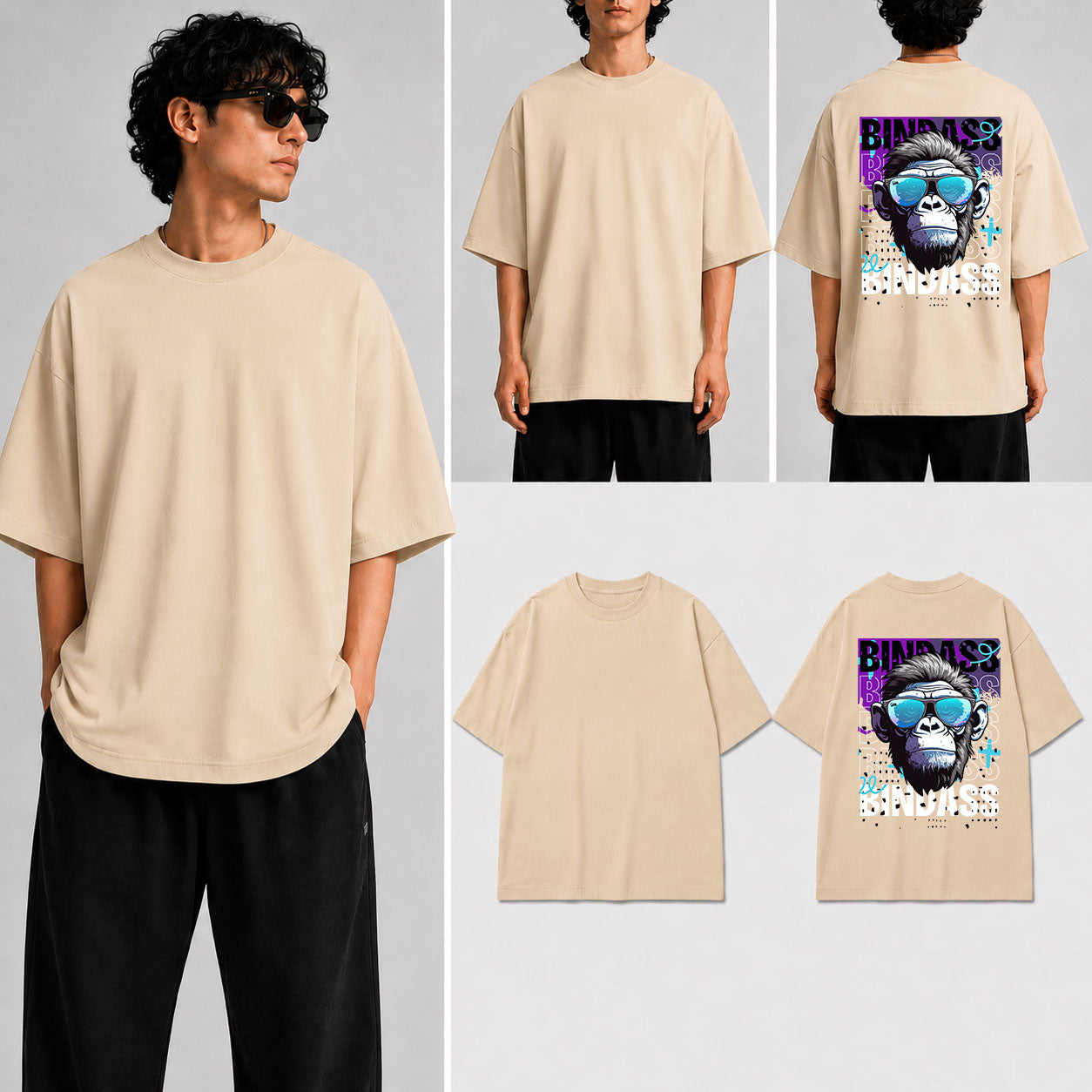 Bindass Unisex Oversized Standard T-Shirt for man & women