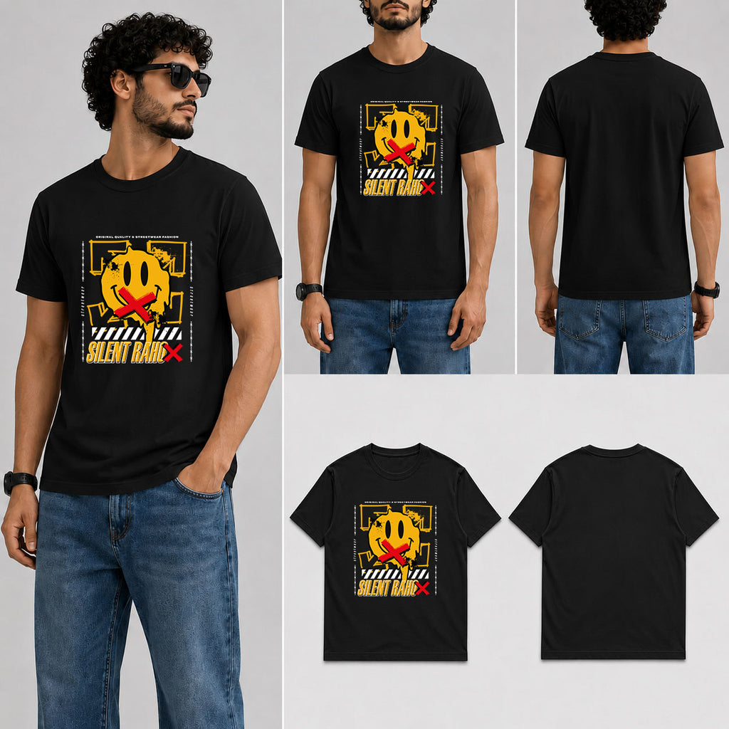Silent Raho Male Round Neck Half Sleeve T-Shirt