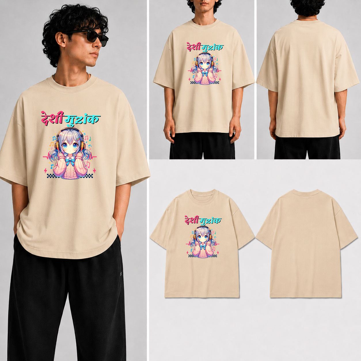DESHI MUZIK Unisex Oversized Standard T-Shirt for man & women