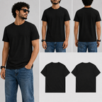Plain Black Male Round Neck Half Sleeve T-Shirt