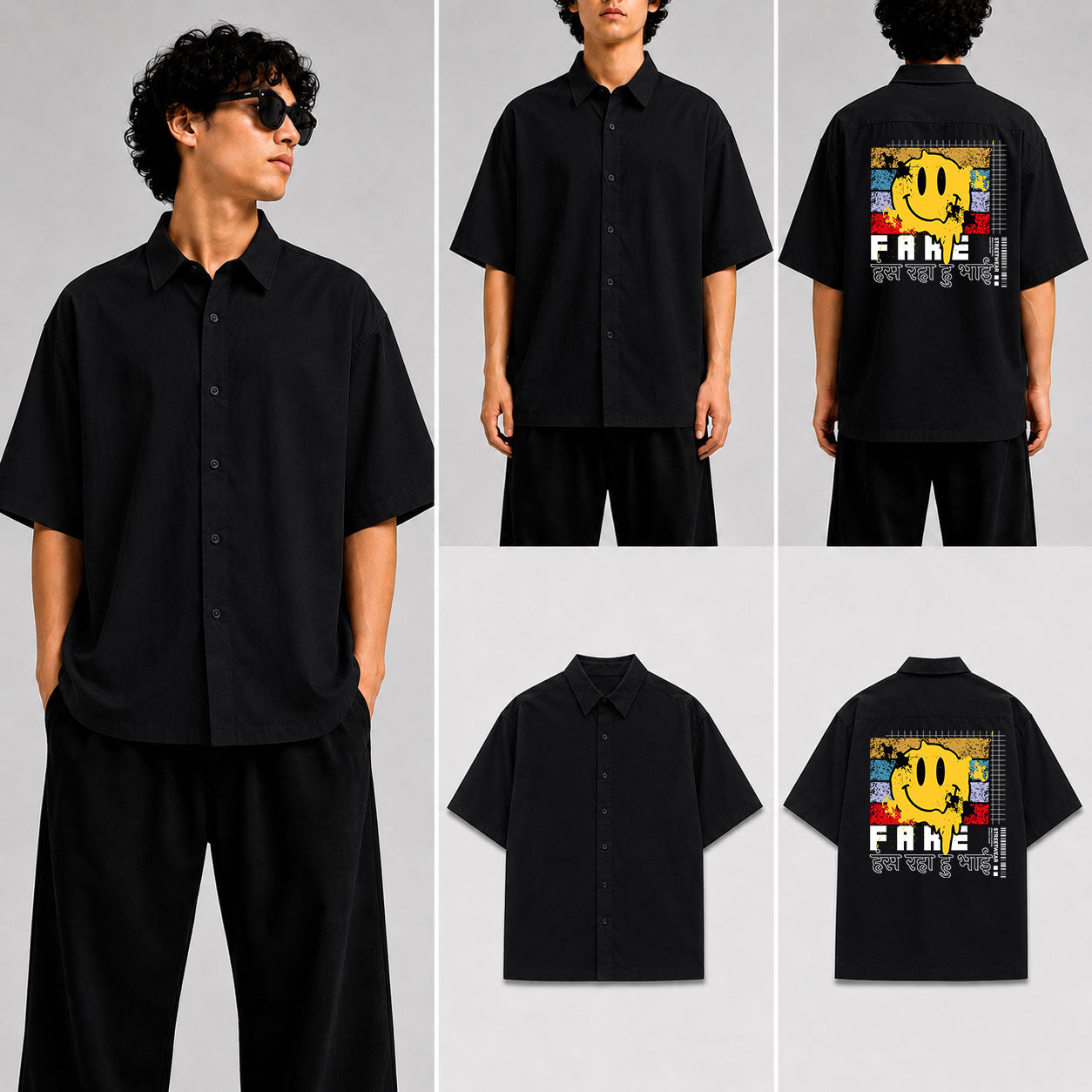 Fake हंस रहा हु भाई Unisex Oversized Shirt for man & women
