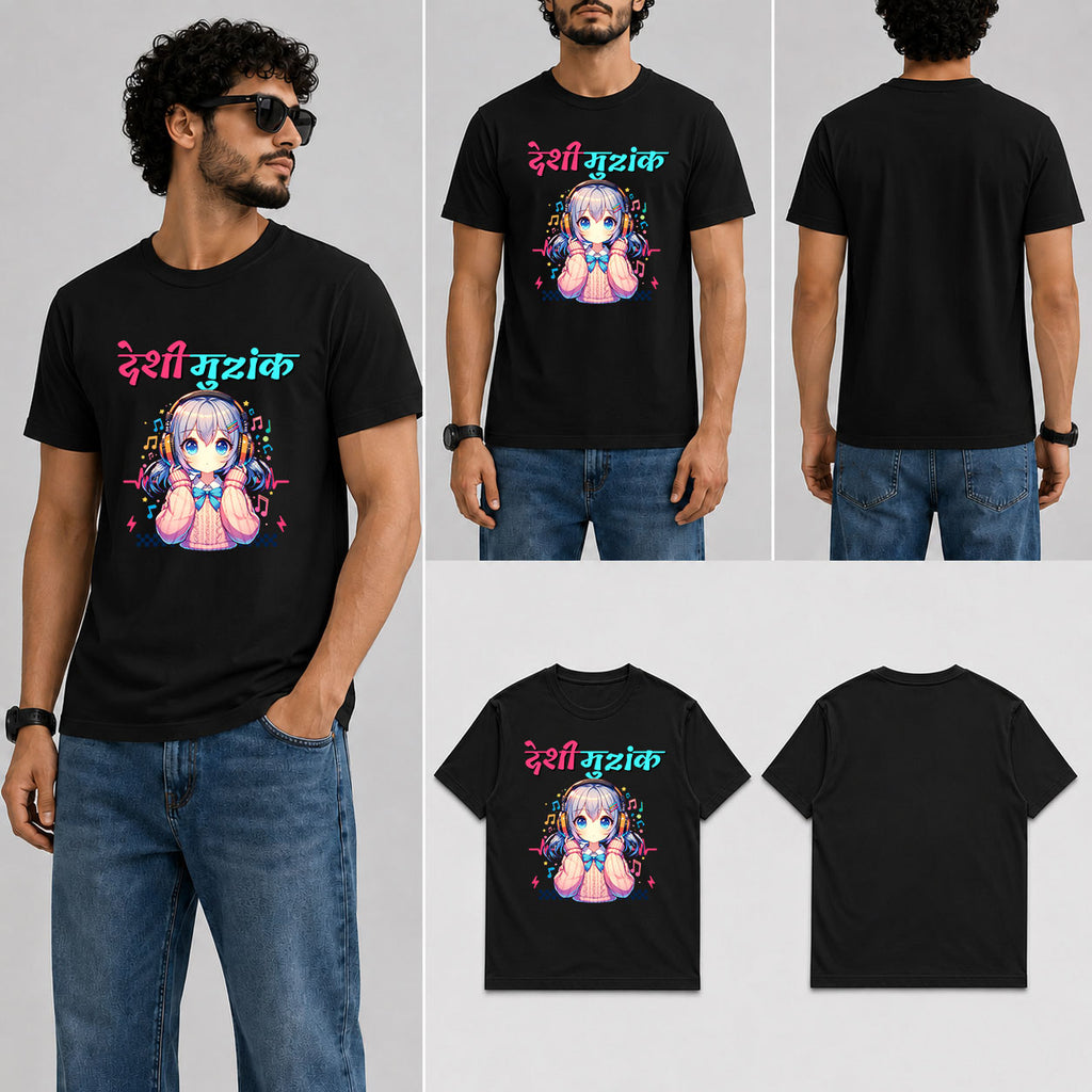 DESHI MUZIK Male Round Neck Half Sleeve T-Shirt