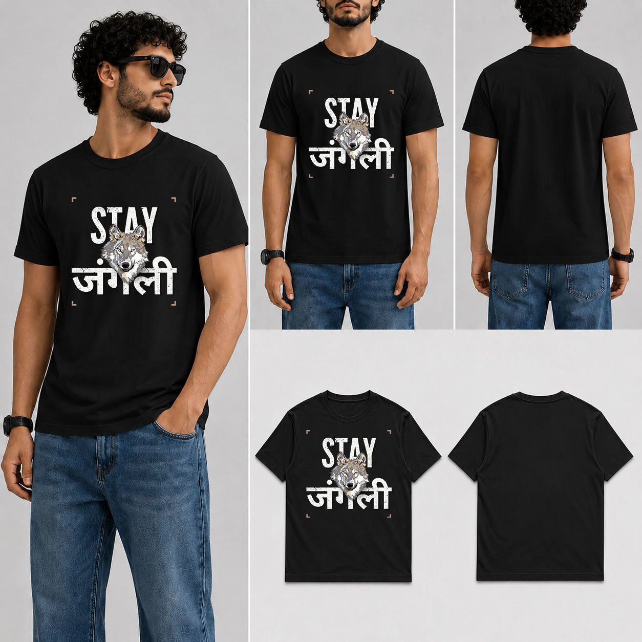 STAY JUNGLI Male Round Neck Half Sleeve T-Shirt