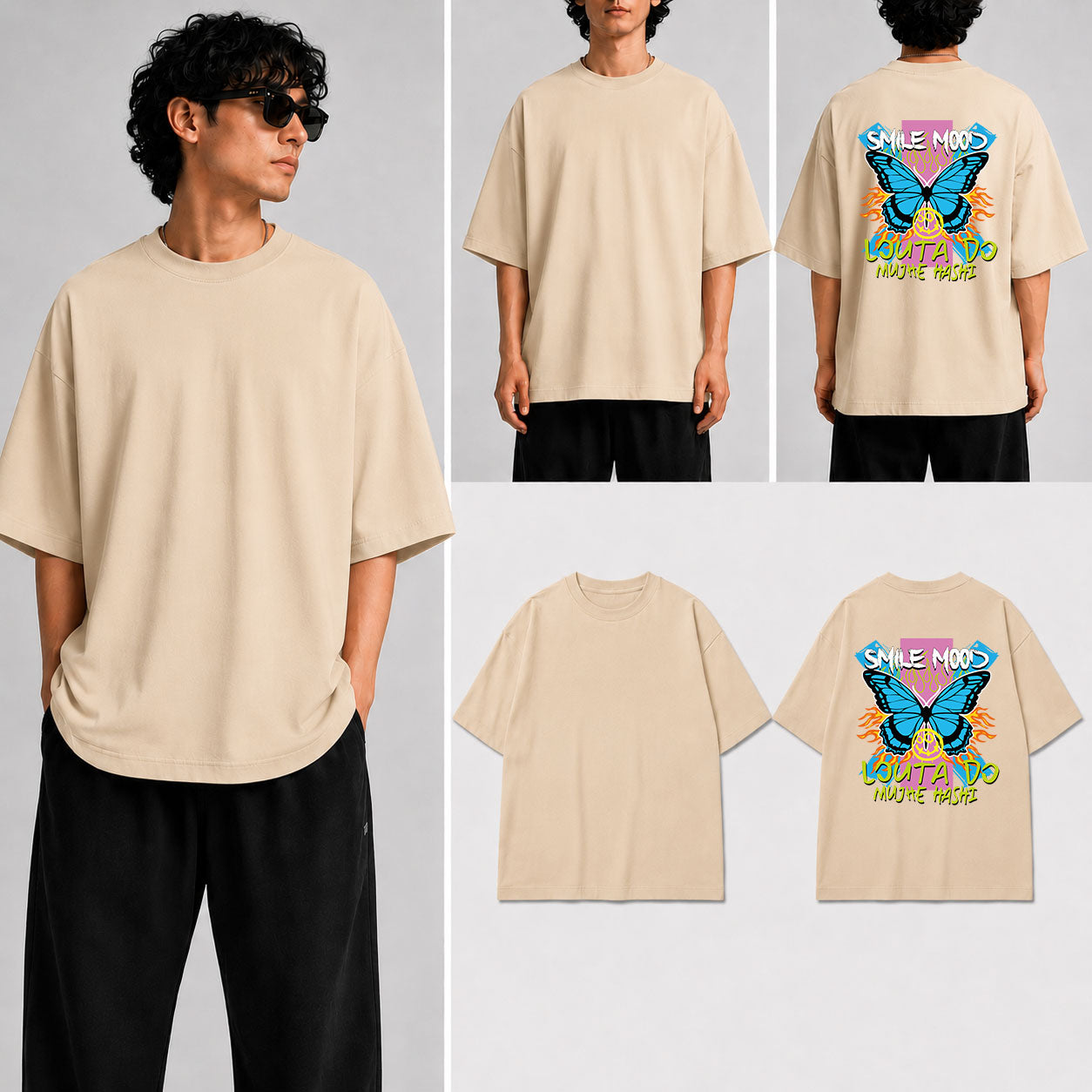 Smile Mood Louta Do Mujhe Hashi Unisex Oversized Standard T-Shirt for man & women