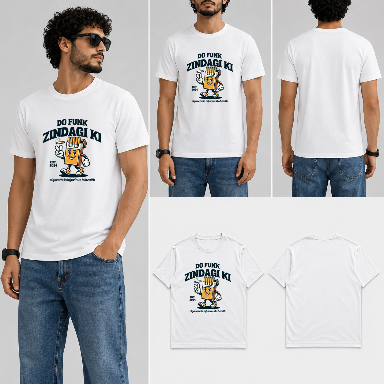 DO FUNK ZINDAGI KI Male Round Neck Half Sleeve T-Shirt