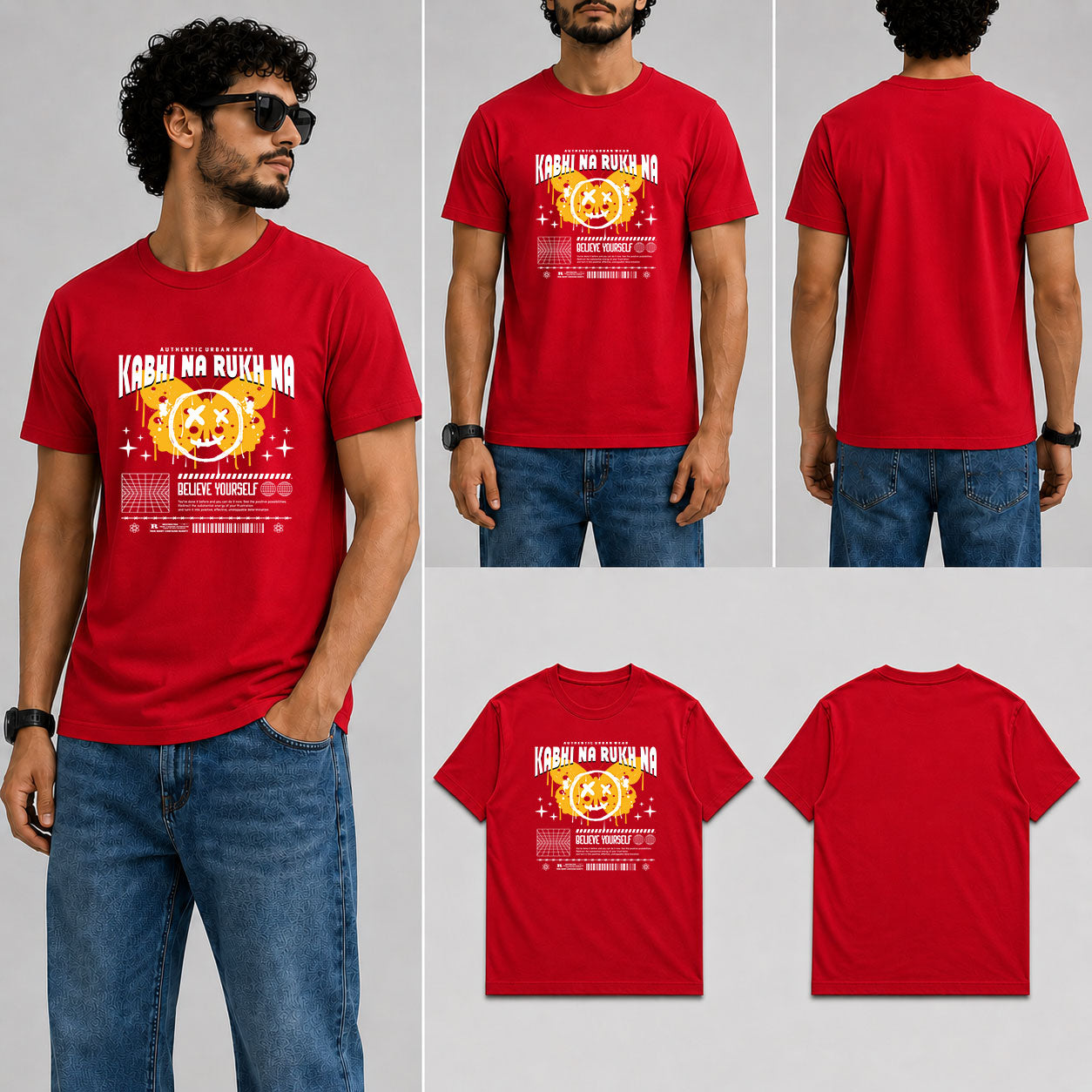 Kabhi Na Rukh Na Male Round Neck Half Sleeve T-Shirt