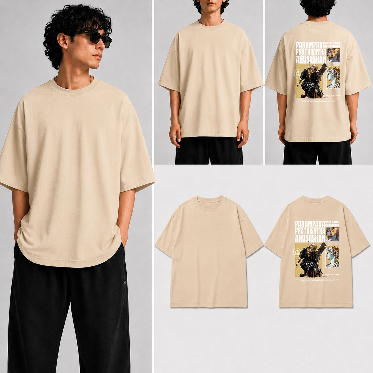 Parampara, Prathishtha, Anushan  Unisex Oversized Standard T-Shirt for man & women