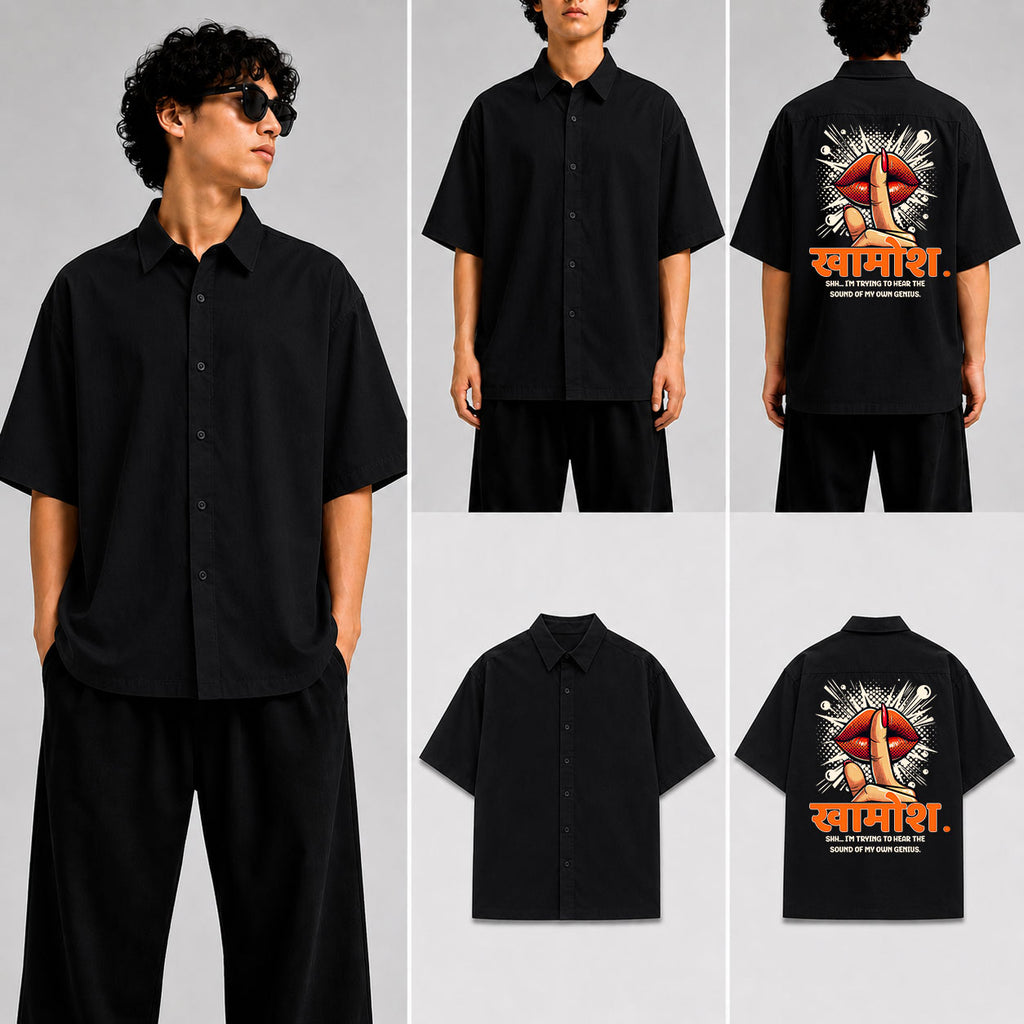 KHAMOSH Unisex Oversized Shirt for man & women