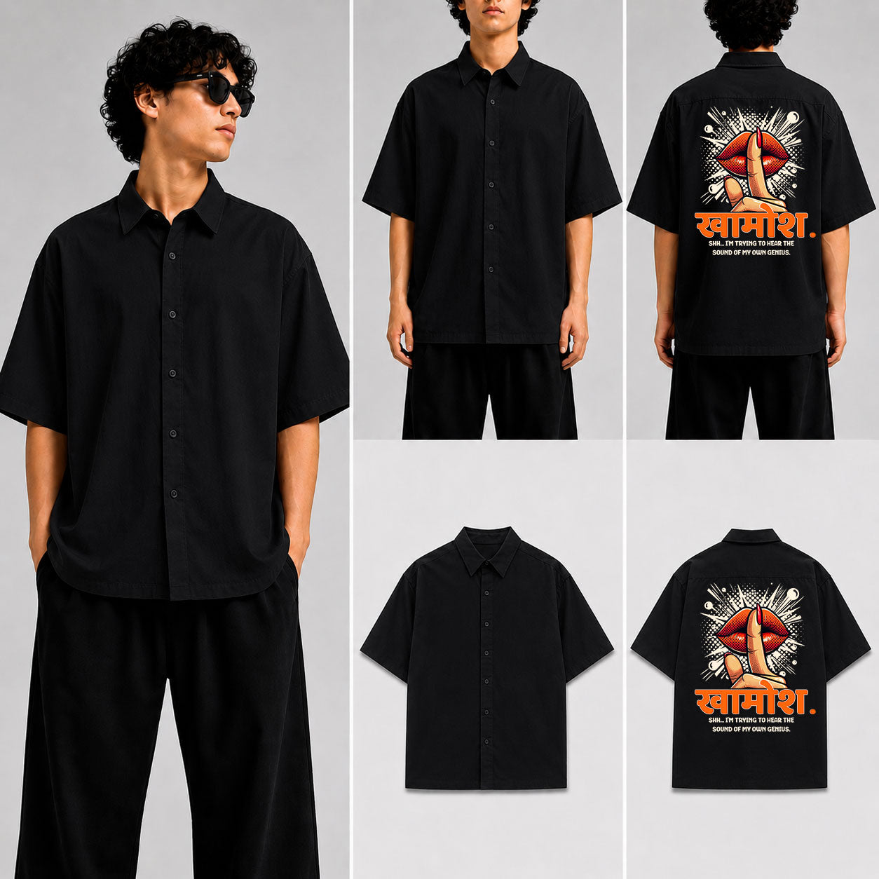KHAMOSH Unisex Oversized Shirt for man & women