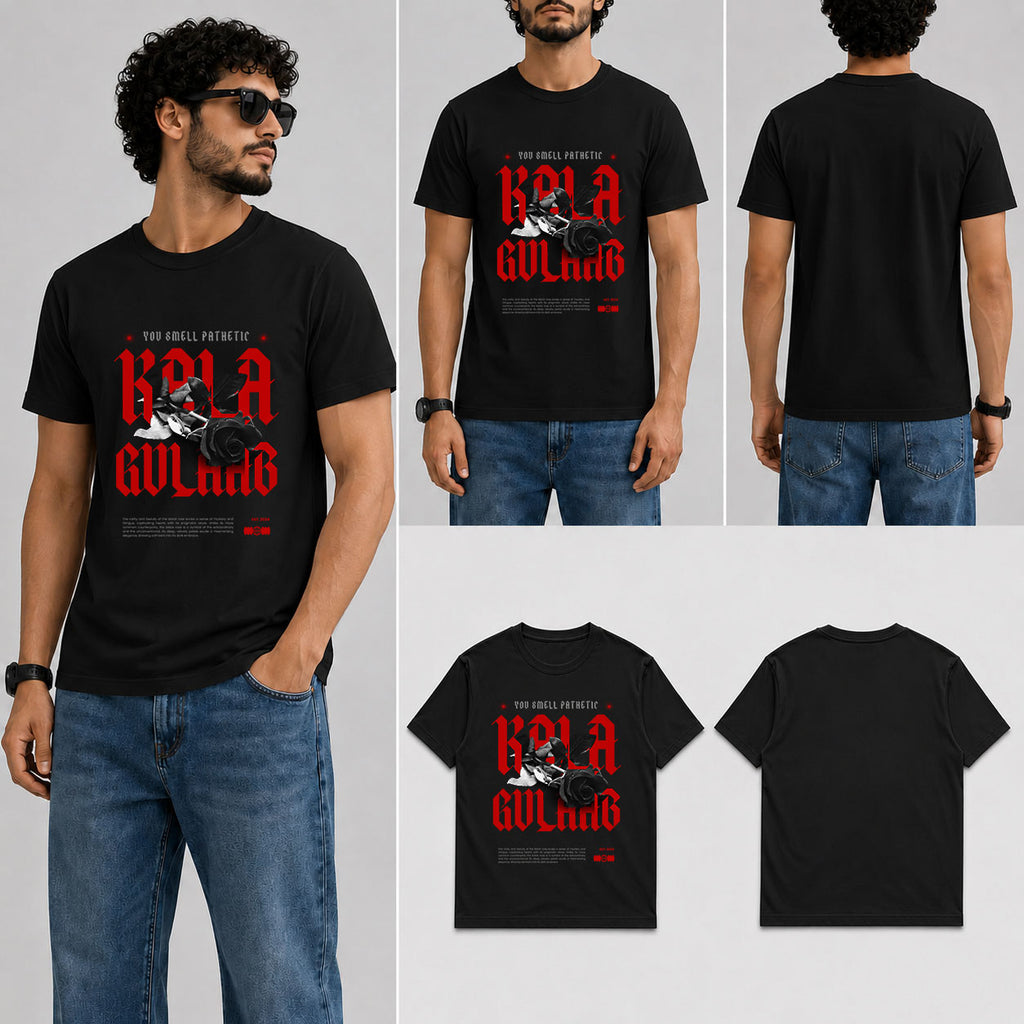 Kala Gulaab Male Round Neck Half Sleeve T-Shirt