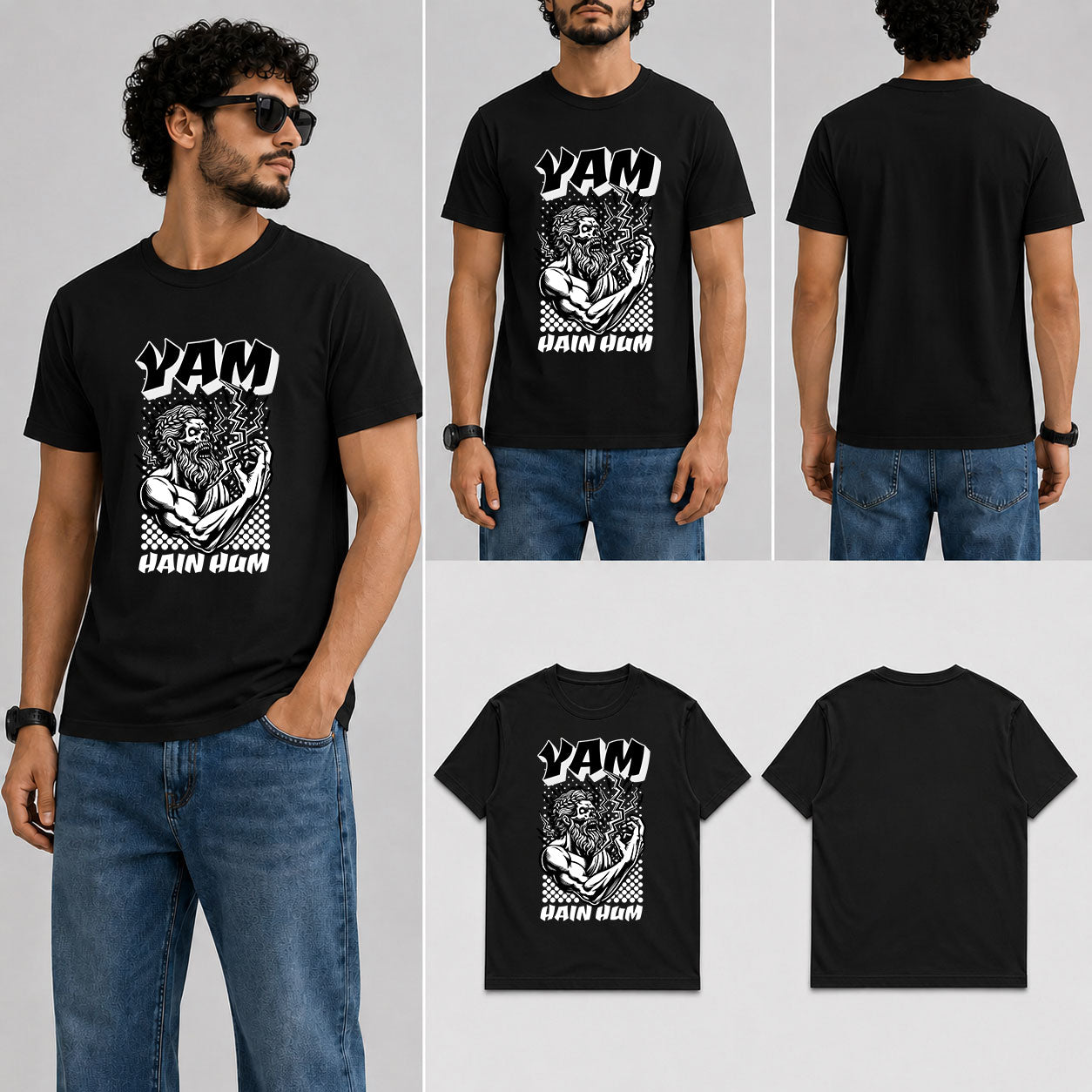 YAM HAIN HUM Male Round Neck Half Sleeve T-Shirt