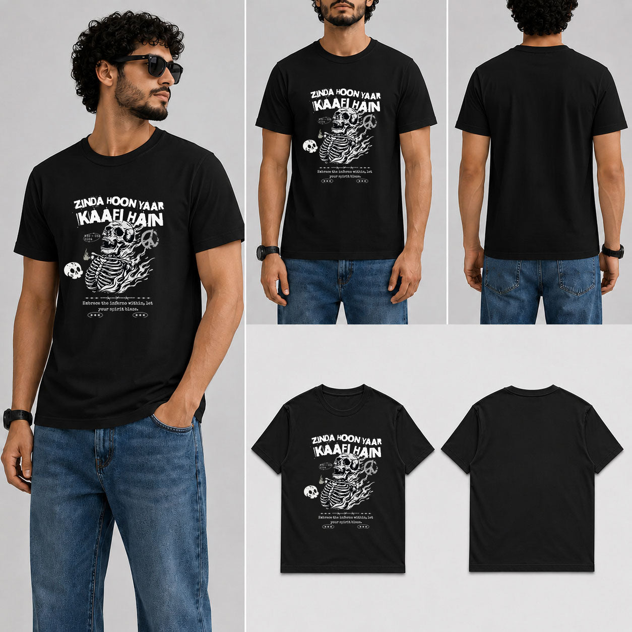 Zinda Hoon Yaar Male Round Neck Half Sleeve T-Shirt