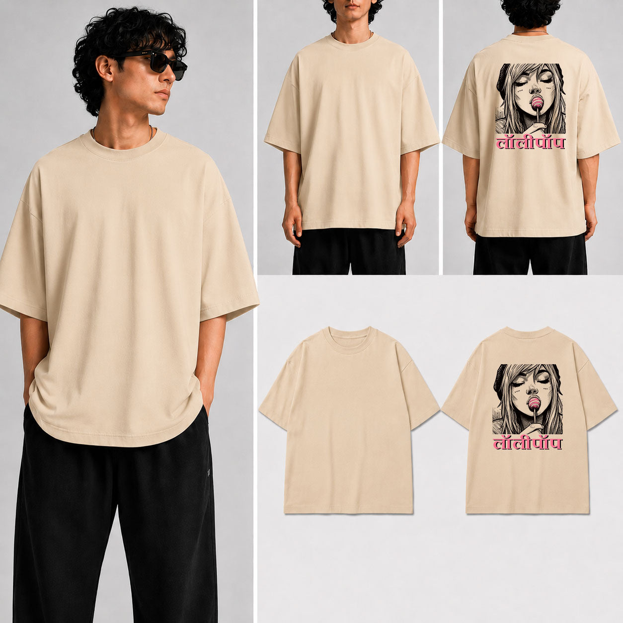 Girl with Lollipop Unisex Oversized Standard T-Shirt for man & women