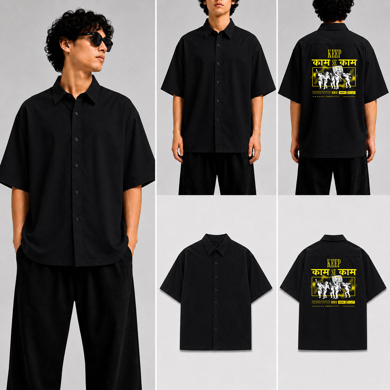 KEEP KAAM SE KAAM Unisex Oversized Shirt for man & women