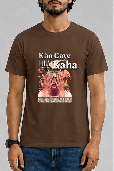 Kho Gaye Hum Kaha Male Round Neck Half Sleeve T-Shirt