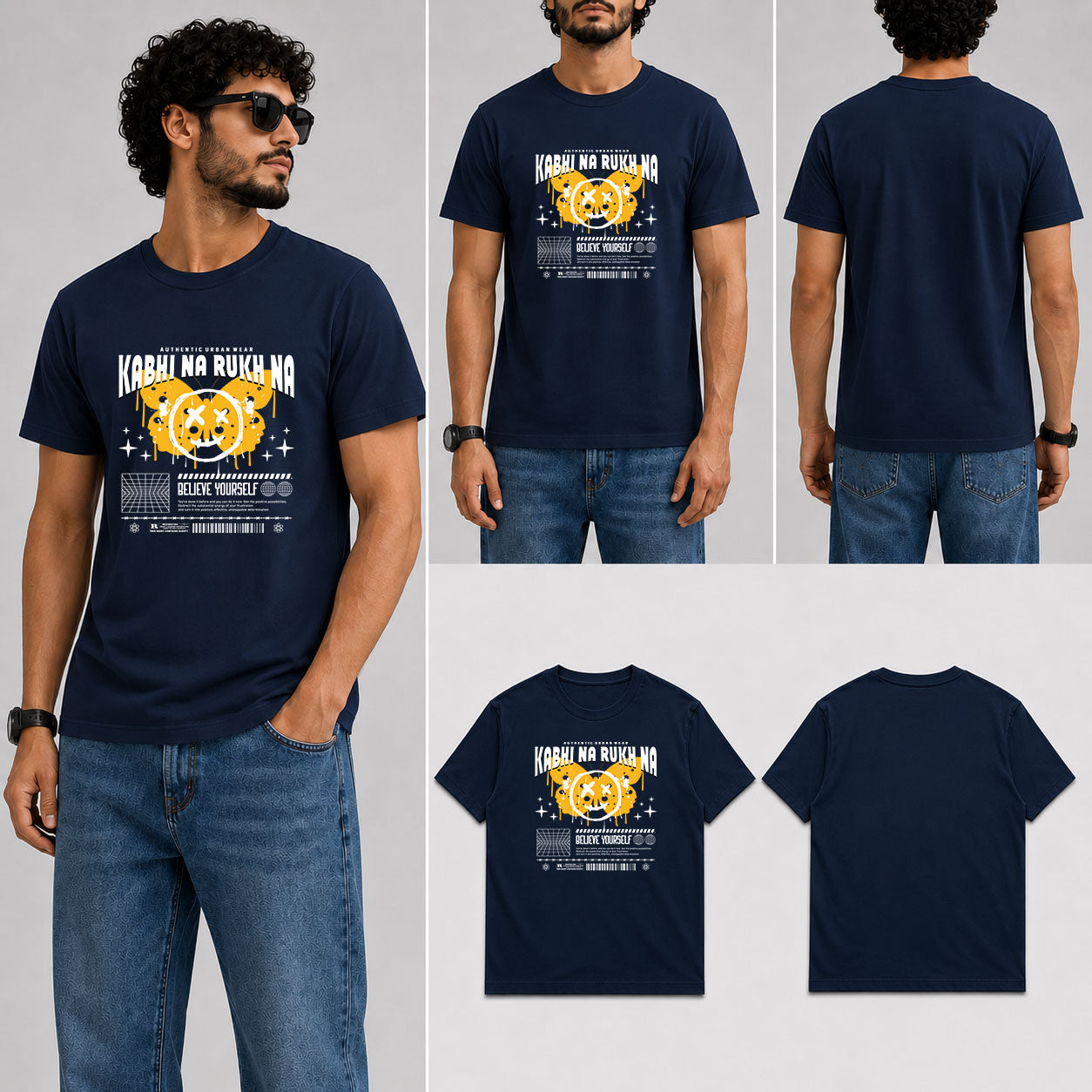 Kabhi Na Rukh Na Male Round Neck Half Sleeve T-Shirt