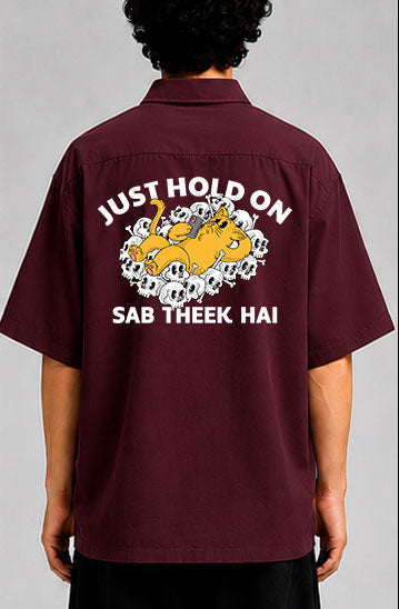 Just Hold On Unisex Oversized Shirt for man & women