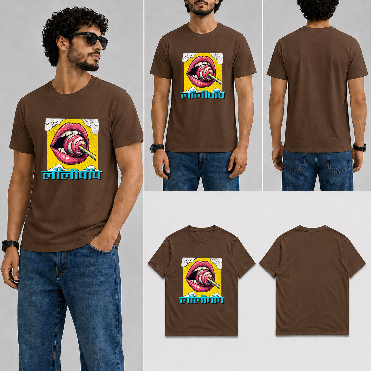 लॉलीपॉप Male Round Neck Half Sleeve T-Shirt