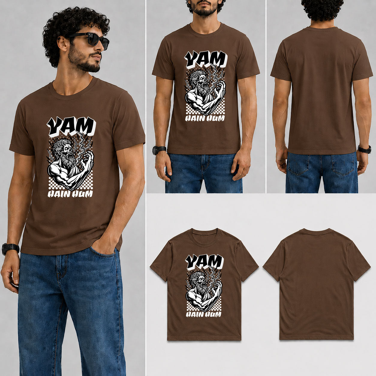YAM HAIN HUM Male Round Neck Half Sleeve T-Shirt
