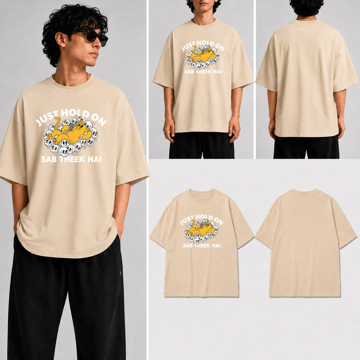 Just Hold On Unisex Oversized Standard T-Shirt for man & women