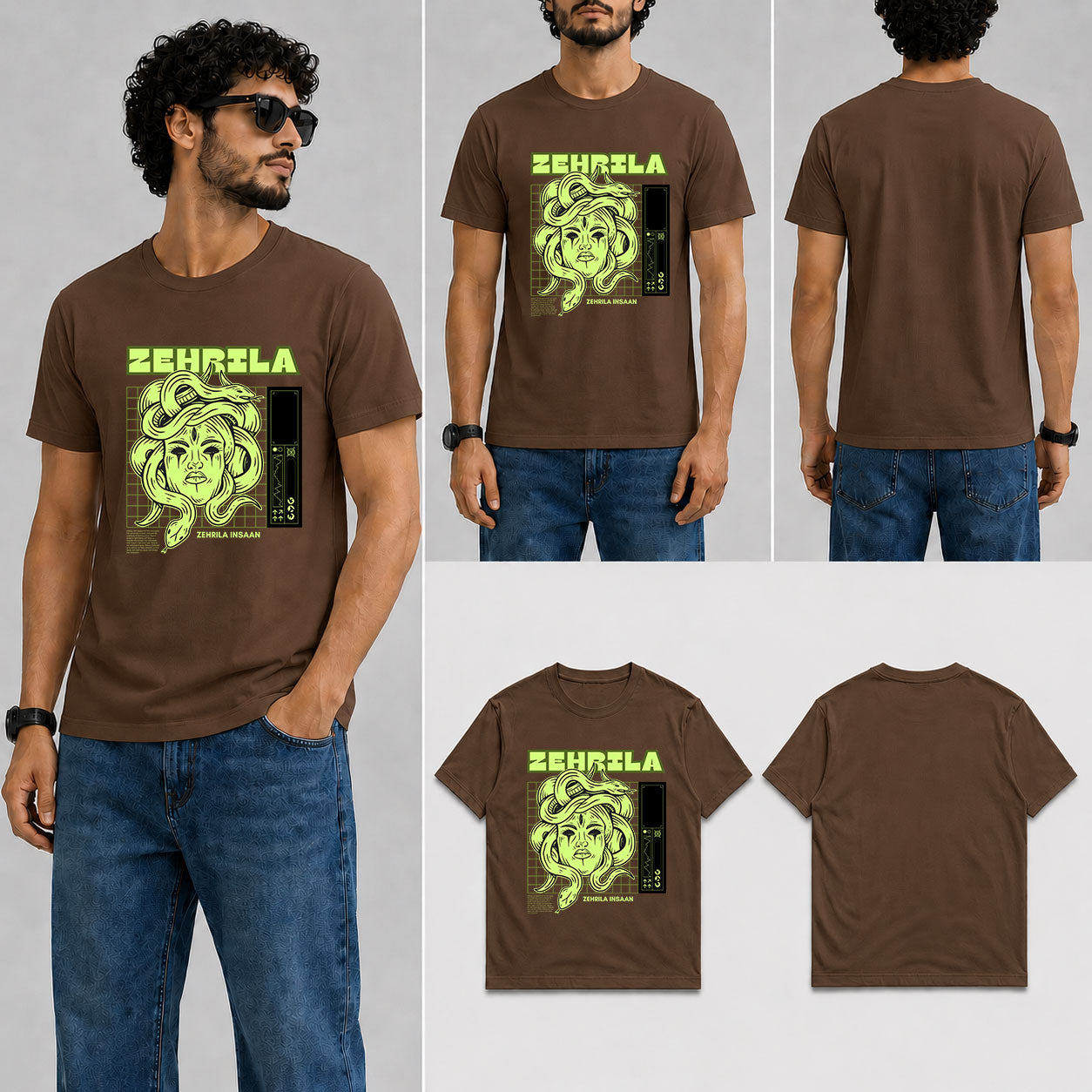 Zehrila Male Round Neck Half Sleeve T-Shirt
