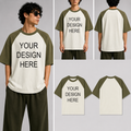 Customized Custom Personalized Unisex Oversized Raglan T-Shirt for man & women