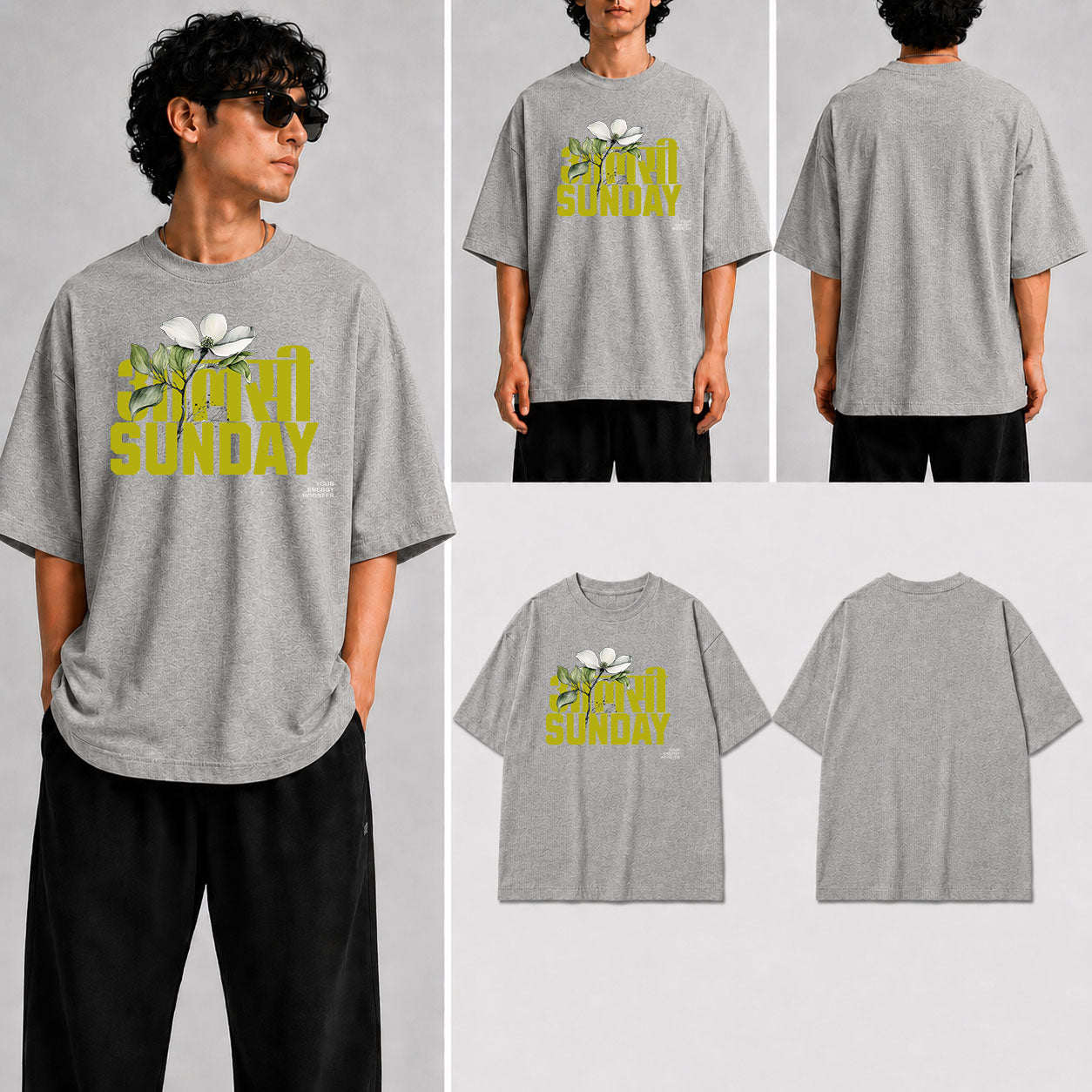 ALSHI SUNDAY Unisex Oversized Standard T-Shirt for man & women