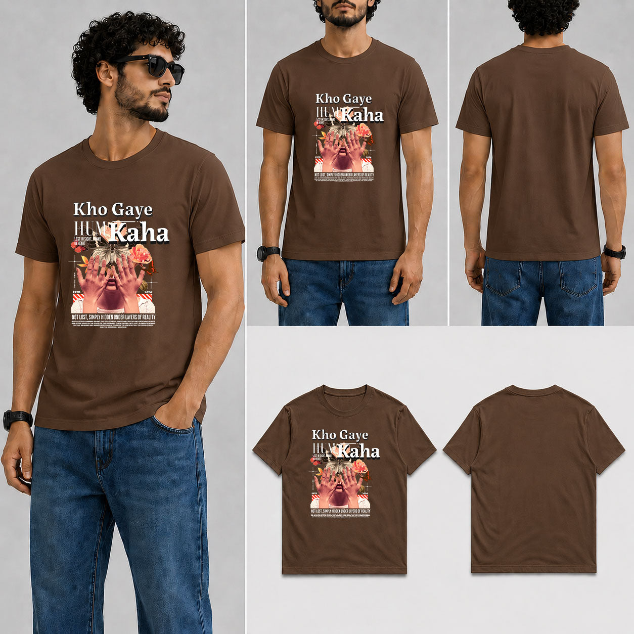 Kho Gaye Hum Kaha Male Round Neck Half Sleeve T-Shirt