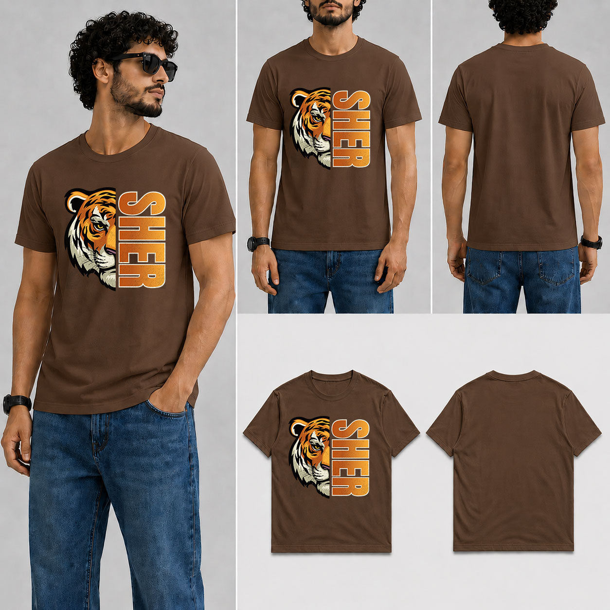 SHER Male Round Neck Half Sleeve T-Shirt