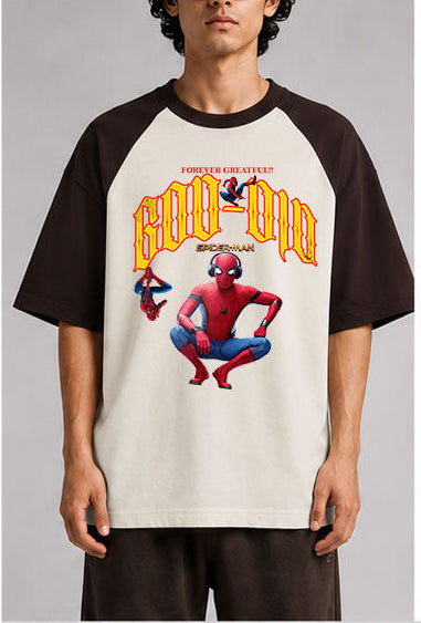 God Did Spiderman Unisex Oversized Raglan T-Shirt for man & women