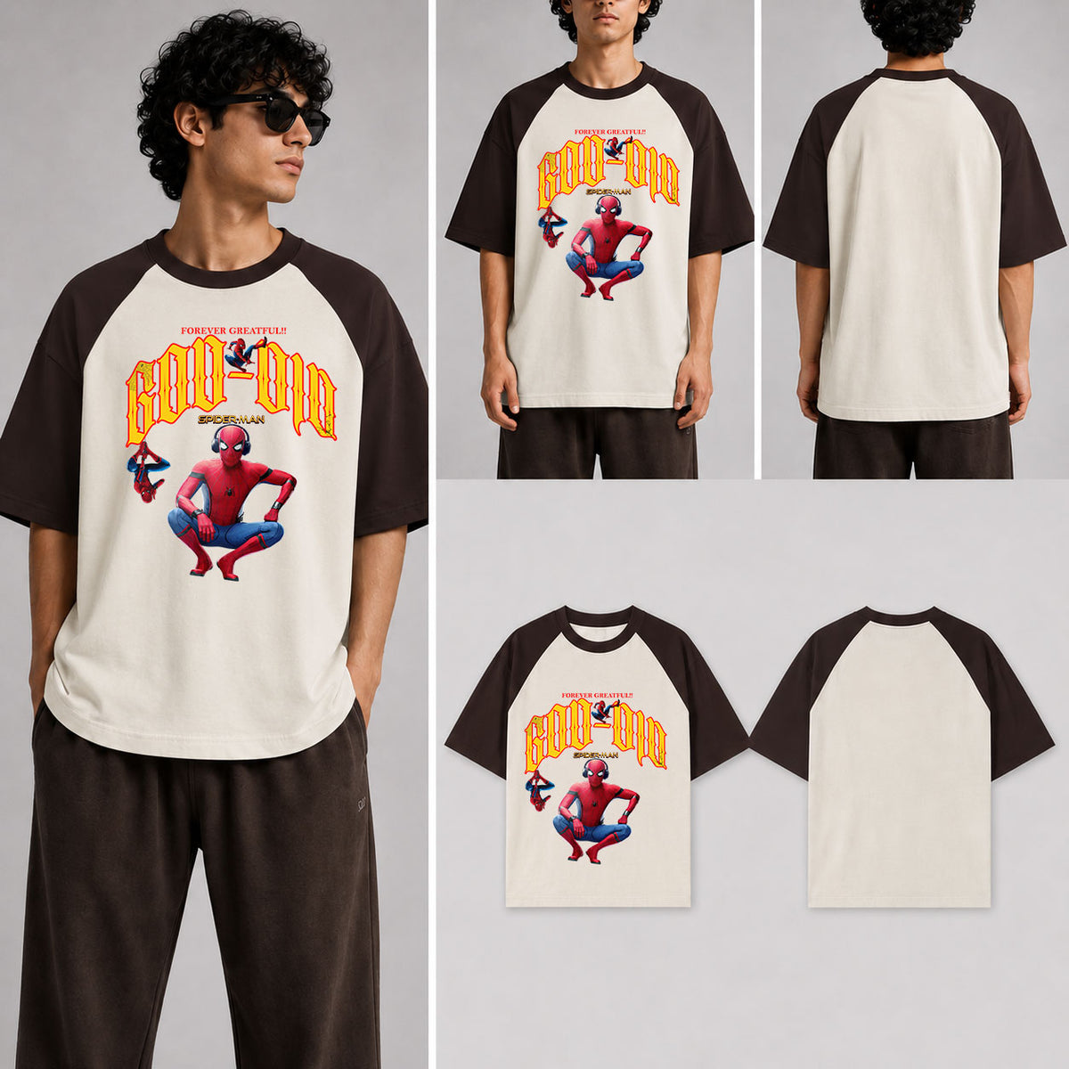 God Did Spiderman Unisex Oversized Raglan T-Shirt for man & women