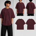 Plain Maroon Unisex Acid Wash Oversized Tee for man & women