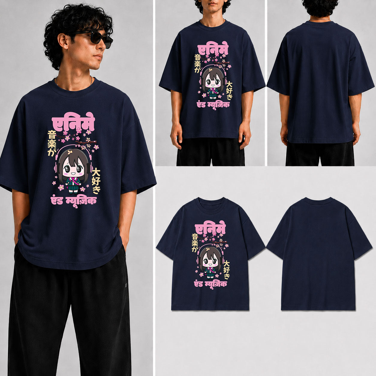 ANIME AND MUSIC Unisex Oversized Standard T-Shirt for man & women