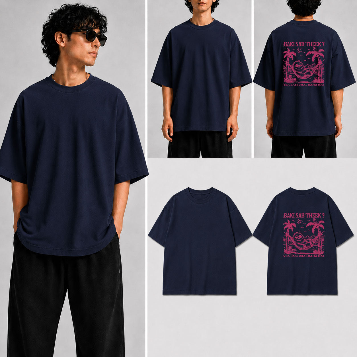 BAKI SAB THEEK Unisex Oversized Standard T-Shirt for man & women