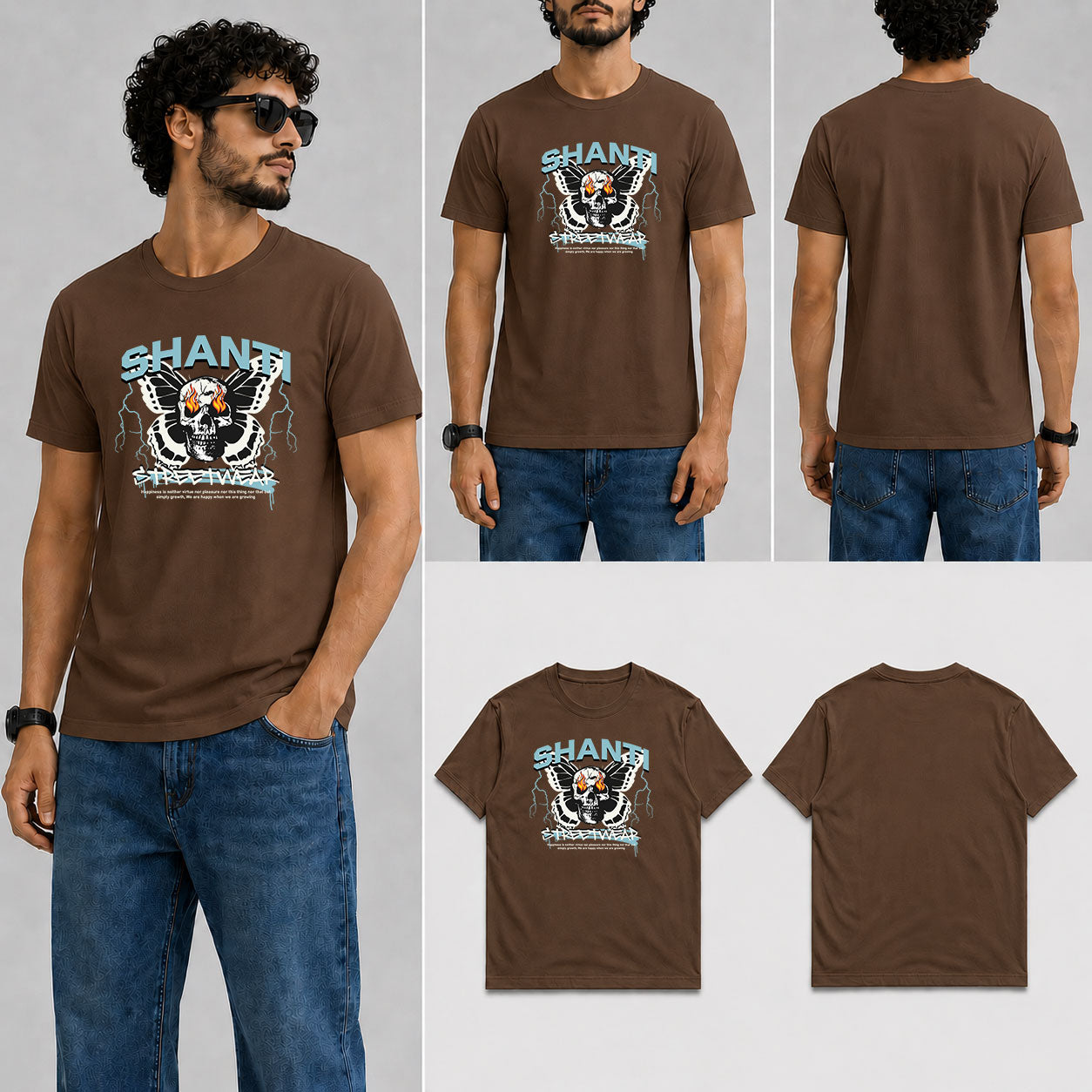 Shanti Male Round Neck Half Sleeve T-Shirt