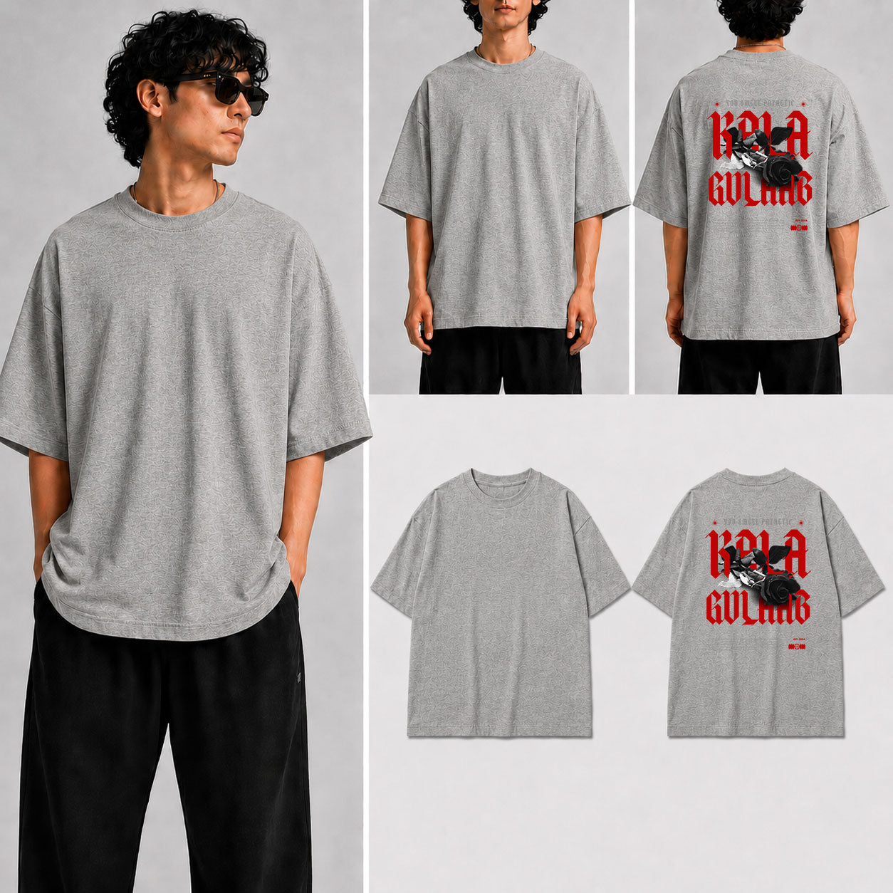 Kala Gulaab Unisex Oversized Standard T-Shirt for man & women