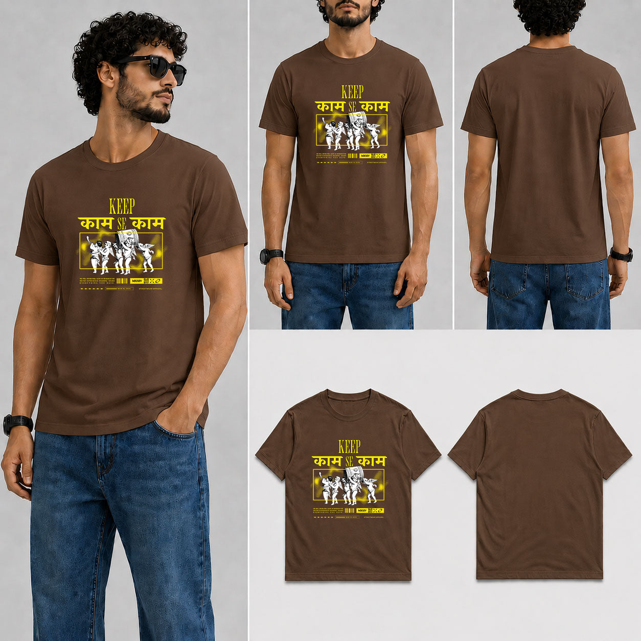 KEEP KAAM SE KAAM Male Round Neck Half Sleeve T-Shirt
