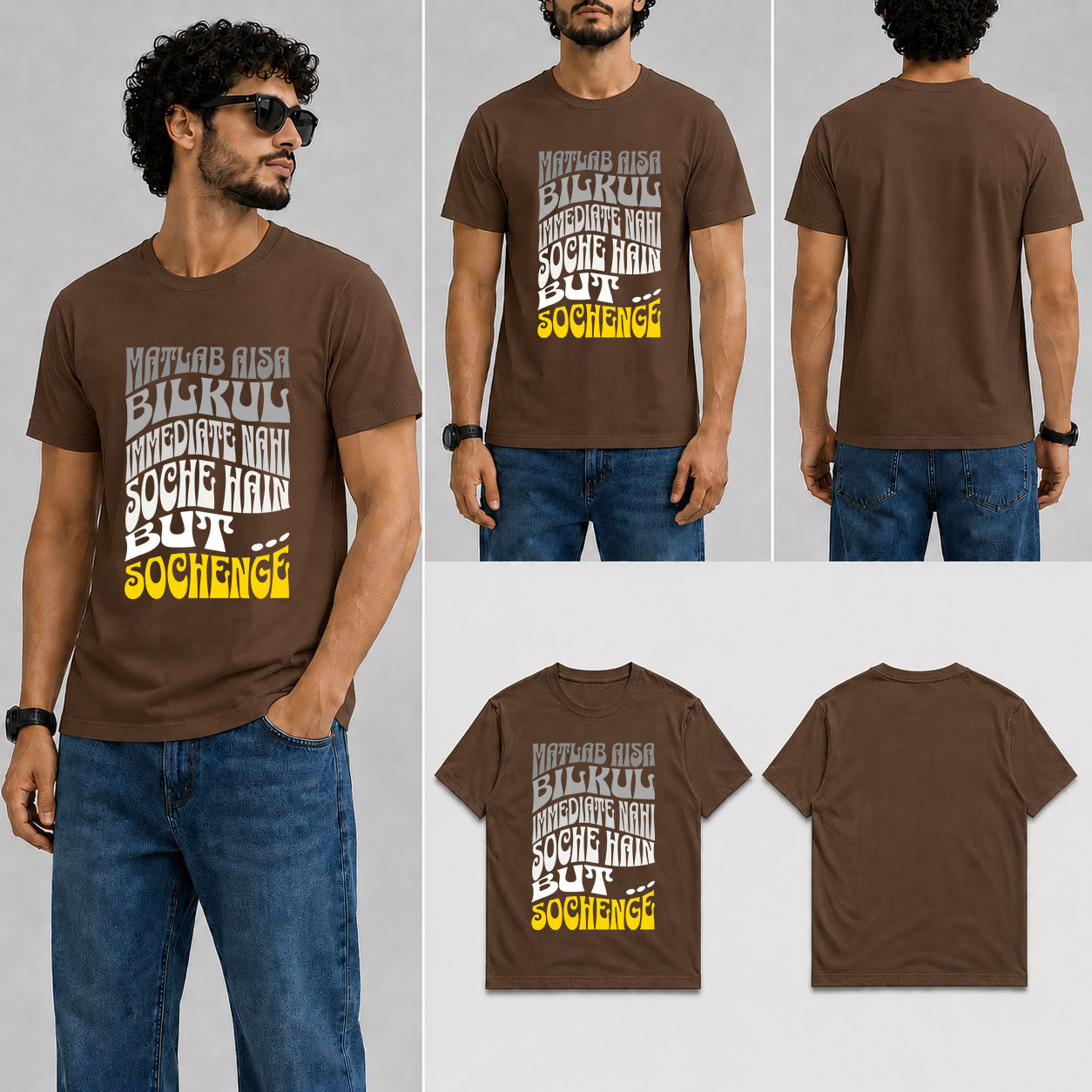Matlab Sochenge.. Male Round Neck Half Sleeve T-Shirt