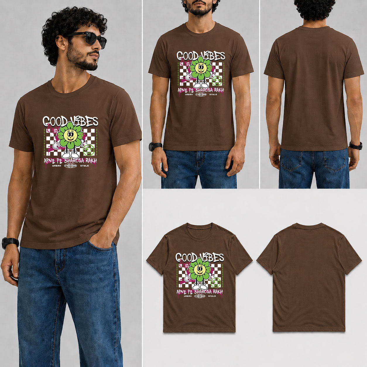 Good Vibes Male Round Neck Half Sleeve T-Shirt