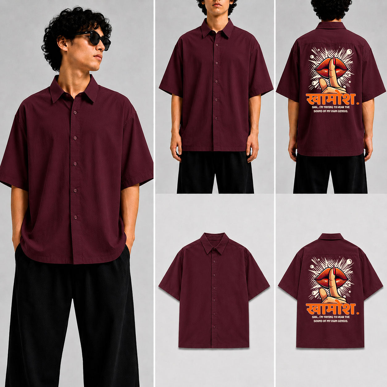 KHAMOSH Unisex Oversized Shirt for man & women