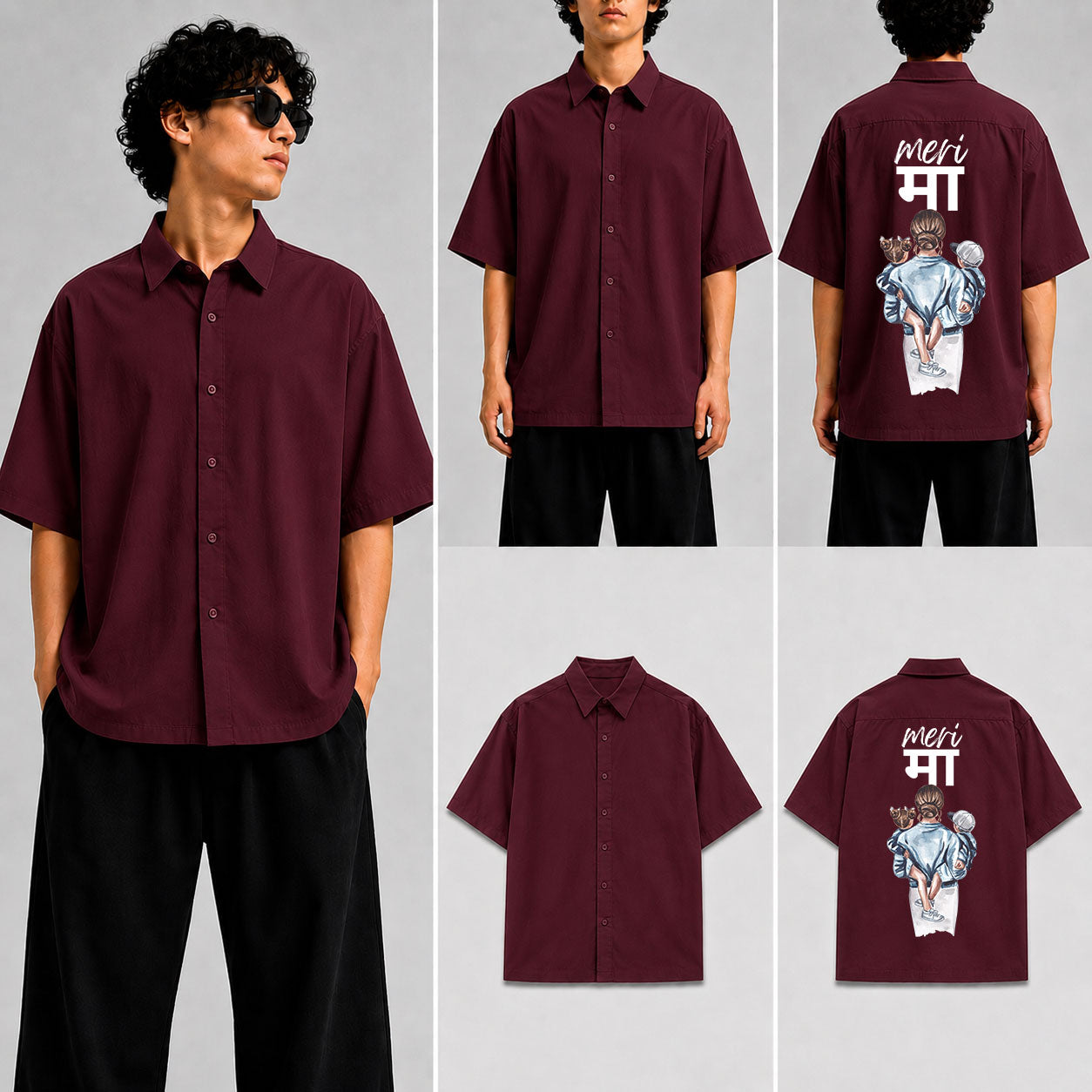 meri maa Unisex Oversized Shirt for man & women