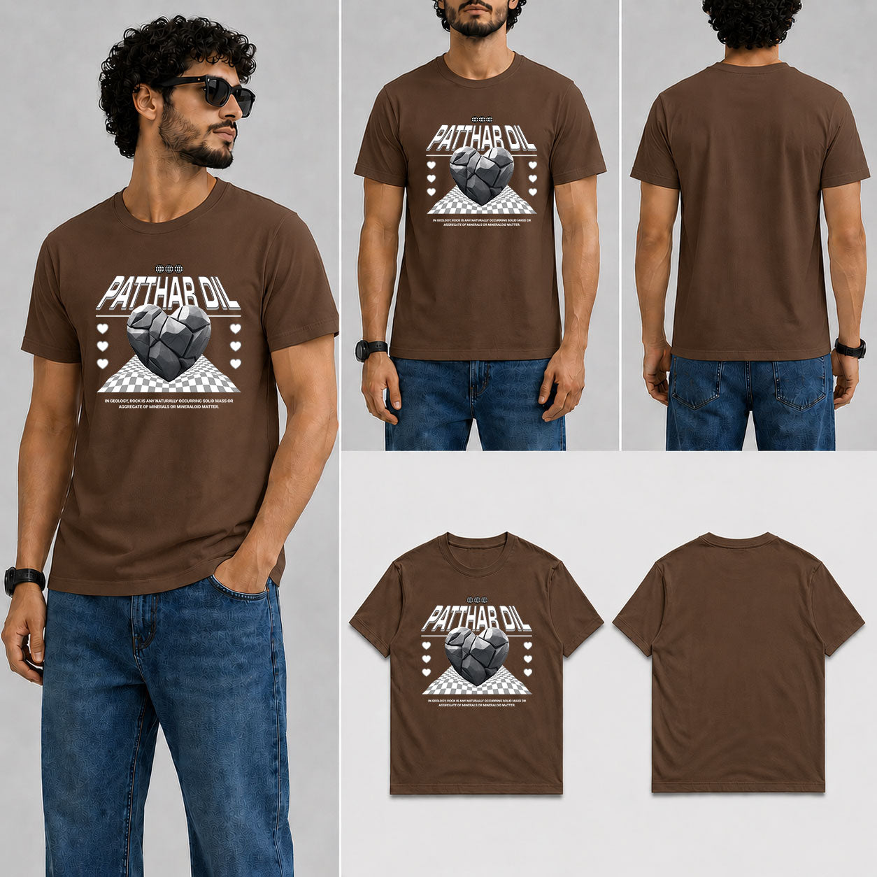Patthar Dil Male Round Neck Half Sleeve T-Shirt