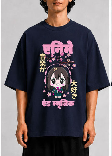 ANIME AND MUSIC Unisex Oversized Standard T-Shirt for man & women