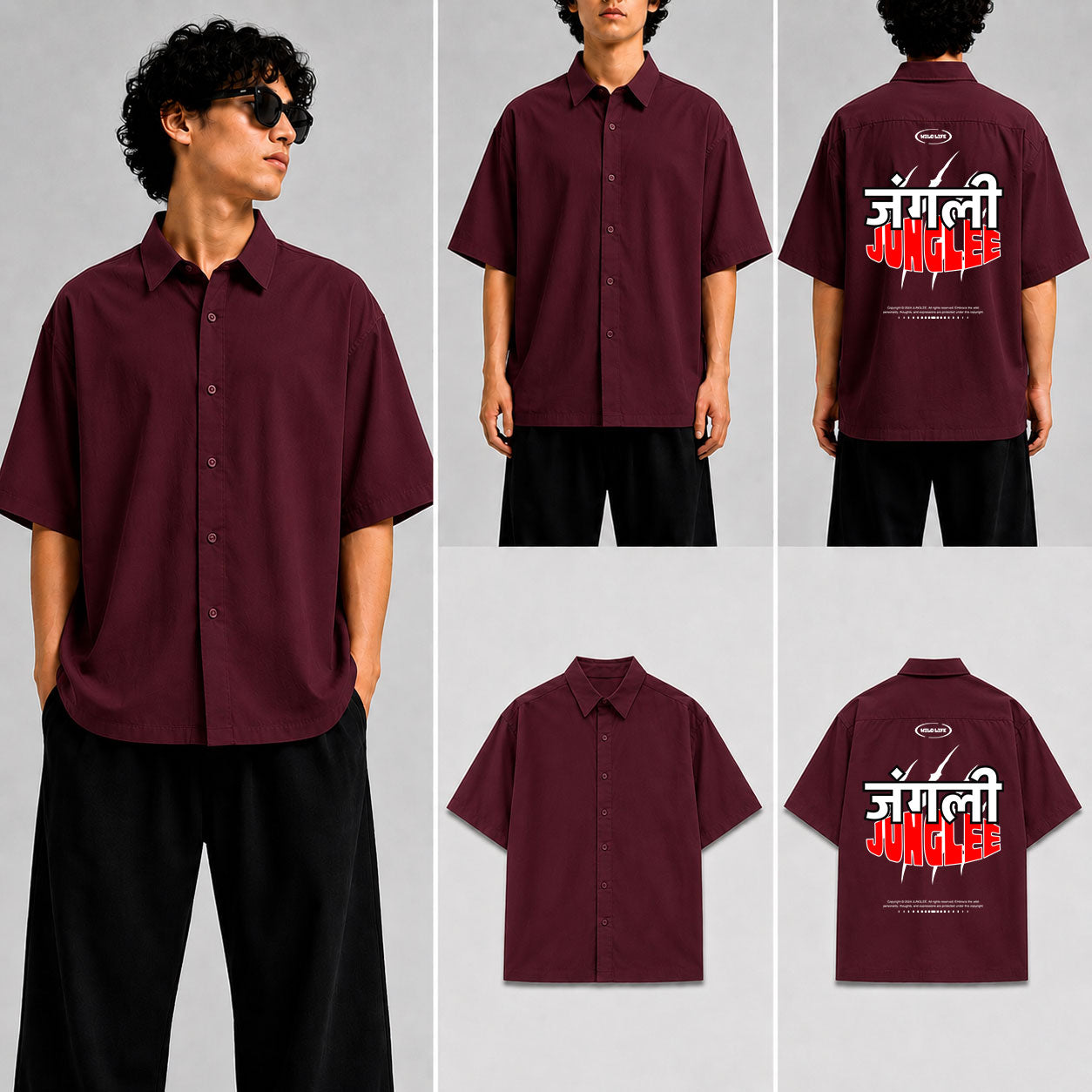 JUNGLEE Unisex Oversized Shirt for man & women